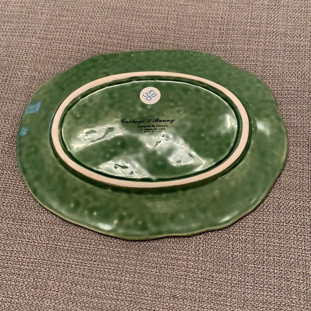 NWOT MAXCERA Spring Plate Cabbage & Bunny Decorative Plate Set of 2 - Picture 3 of 7